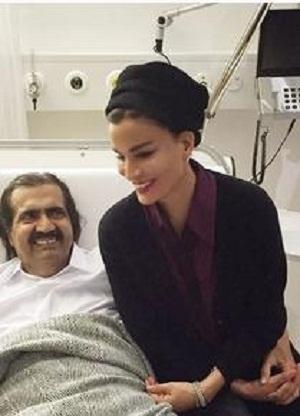 (عکس) امیرسابق قطر و همسرش درسوئیس