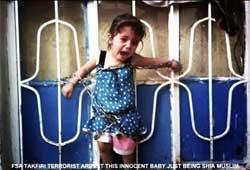 تکفيري‌ها بعد از به زنجير کشيدن دختر بچه شيعه سوري سر پدر و مادرش را بريدند + عکس 