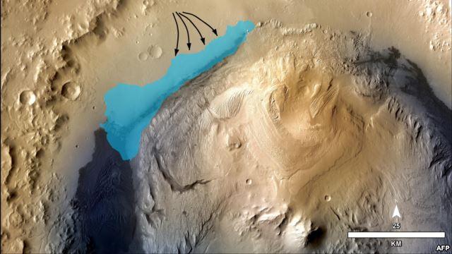 عكس/ کشف دریاچه آب روی مریخ