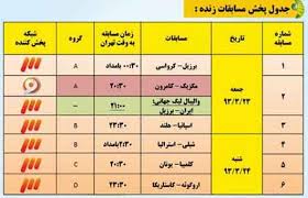 برنامه پخش بازیهای جام جهانی 2014 +جدول/تصاویر