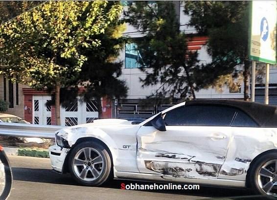 تصادف شدید فورد موستانگ در تهران +عكس