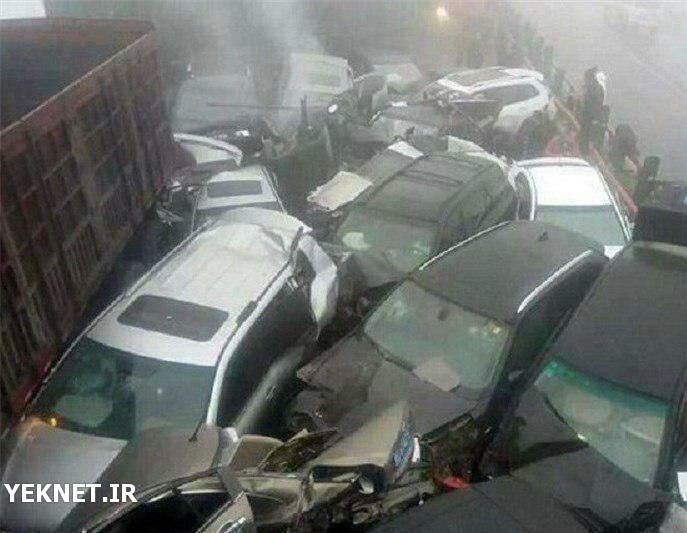 تصویری تکان دهنده از تصادف زنجیره ای امروز مشهد