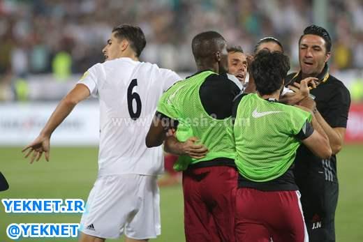 عکس و تصاویر درگیری بازیکنان تیم ملی ایران و قطر